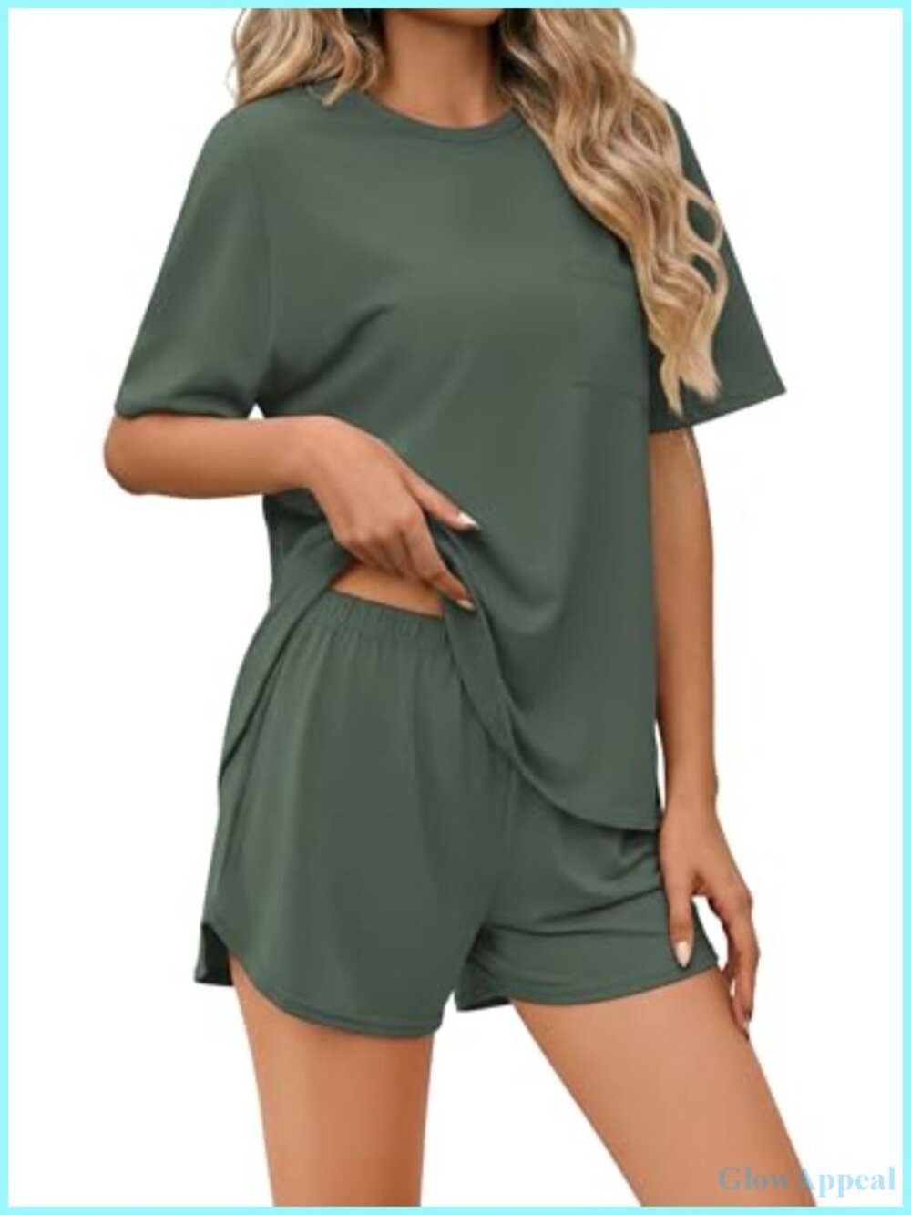 Bamboo Viscose Pajama Set Short Sleeve Top & Shorts 2 Piece Lounge Sleepwear